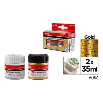 Set školních potřeb Farba akrylowa złoty 35ml + środek tworzący