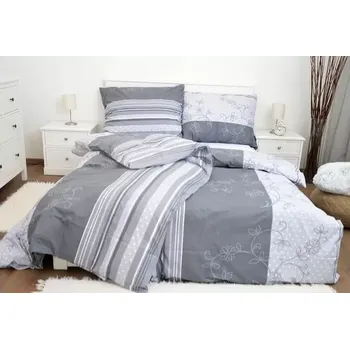 Povlečení LUXUSNÍ BAVLNĚNÉ POVLEČENÍ DE LUXE 140x200/70x90cm BEZKVĚT ŠEDÝ