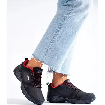 Dámská treková obuv DK Pohodlné trekingové boty černé dámské bez podpatku 37