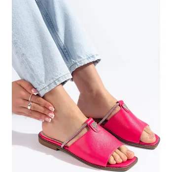 Dámské žabky Stylové nazouváky dámské růžové bez podpatku 36