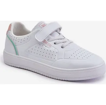 Chlapecké tenisky Dětské Tenisky Z Eko Kůže Na Suchý Zip Big Star Bílé Velikost: 34