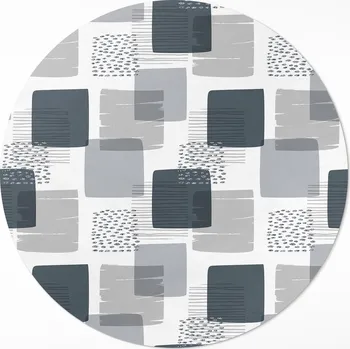 Obraz Kulatý vinylový Koberec S Potiskem ⌀ 70 cm, malované retro čtverce