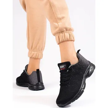 Dámské tenisky DK Moderní dámské černé tenisky bez podpatku 39