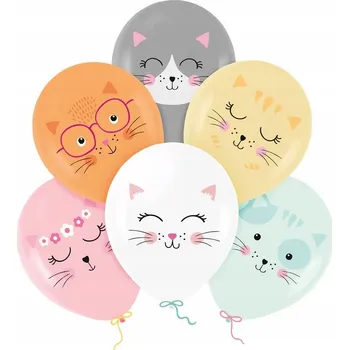 Balónek Latexové balónky Koťátka Kočka mix 6 kusů Narozeniny