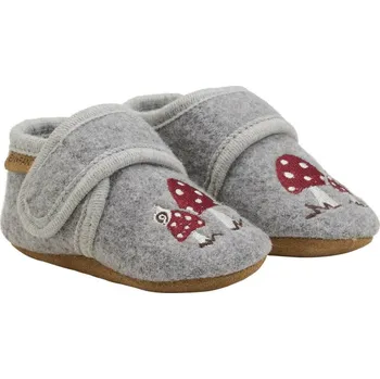 Capáčky EN FANT Vlněné capáčky s výšivkou Grey Melange Velikost (od výrobce): 19/20