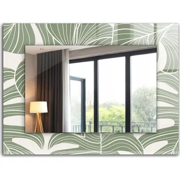 Zrcadlo Zrcadlo do koupelny ložnice obývacího pokoje s potiskem XXL 80x60 cm Listy Monstery