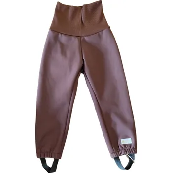 Chlapecké kalhoty Dětské rostoucí softshellové kalhoty s membránou Monkey Mum® - Tmavě hnědé 86/92