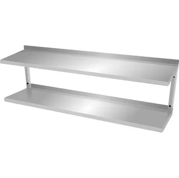 police vasegastro Nerezová nástěnná dvojpolice 200x30x36cm