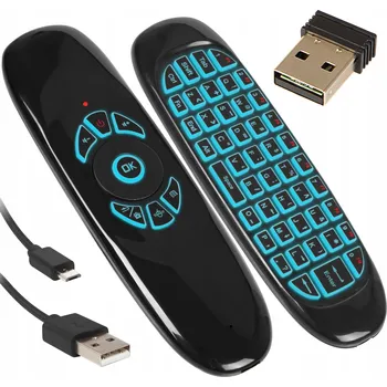 Klávesnice KLÁVESNICE 3V1 DÁLKOVÉ OVLÁDÁNÍ MEMBRÁNOVÁ SMART TV PC AIR MOUSE MYŠ POHYBEM 10M
