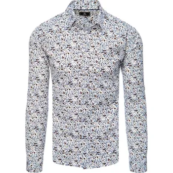 Pánská móda Bílá vzorovaná pánská košile DX2385 Velikost: M