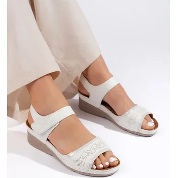 Dámské sandále Pohodlné sandály dámské bílé na platformě 36