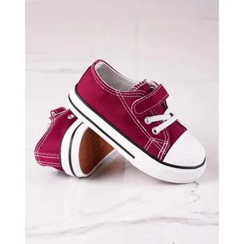 Dívčí tenisky Vico Stylové dětské tenisky bordové bez podpatku 21
