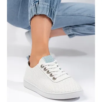 Dámské tenisky Krásné bílé dámské tenisky bez podpatku 37