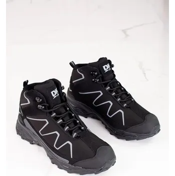 Pánská treková obuv DK Zajímavé černé pánské trekingové boty bez podpatku 44