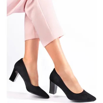 Dámské lodičky Sergio Leone Originální lodičky černé dámské na širokém podpatku 38