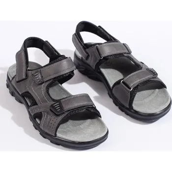 Dámské sandále Pěkné sandály dámské šedé na plochém podpatku 44