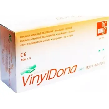 Vyšetřovací rukavice RUKAVICE VINYL DONA BEZ PUDRU L 100KS