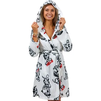 Dámský župan Bílý i černý dámský teploučký župan HELLO Dalmatin 1Z1389 bílá xxl