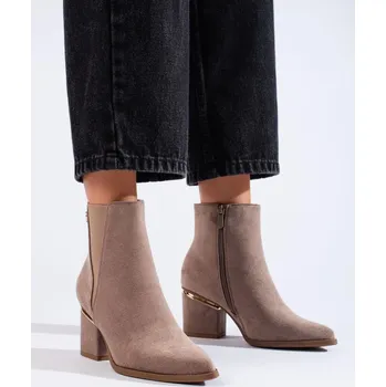 Dámské polobotky Pohodlné kotníkové boty hnědé dámské na plochém podpatku 37