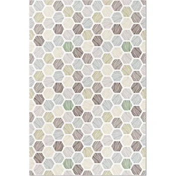 Koberec Vinylový Koberec do Domu Vzorované šestiúhelníky pastelové boho barvy 140x210 cm