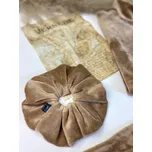 Scrunchie velurová gumička v hnědé barvě