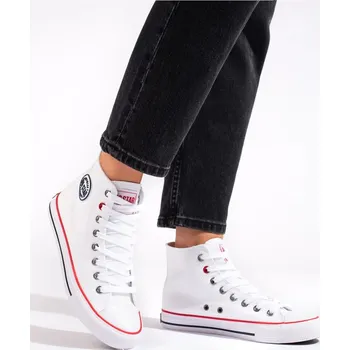 Dámské tenisky Big Star Shoes Exkluzívní dámské tenisky bílé bez podpatku 38