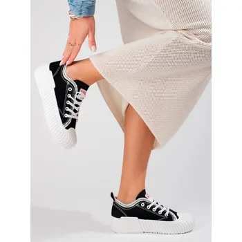 Dámské tenisky Seastar Krásné dámské černé tenisky bez podpatku 37