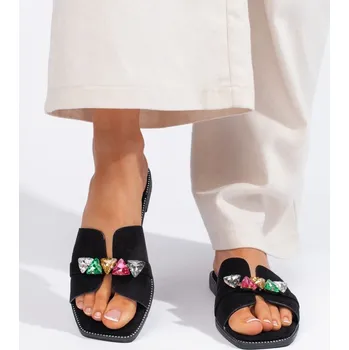 Dámské žabky Jedinečné nazouváky dámské černé bez podpatku 37