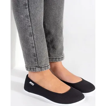 Dámské baleríny Exkluzívní dámské černé baleríny bez podpatku 37