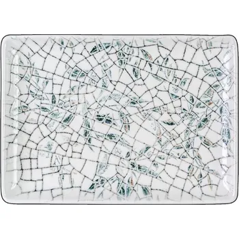 Talíř Obdélníkový porcelánový talíř mělký mořská barva Wilmax 23,5 x 17 cm