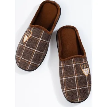 Pánské pantofle Designové hnědé pánské pantofle bez podpatku 41