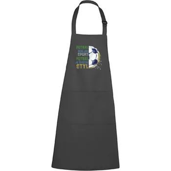 Kuchyňská zástěra DOBRÝ TRIKO Zástěra s potiskem Fotbal není jen sport Barva: Antracitová