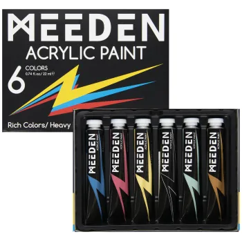 Speciální výtvarná barva Sada akrylových barev Meeden 6x22ml iridescentní odstíny (Sada akrylových barev Meeden 6x22ml iridescentní odstíny)