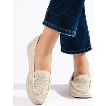 Dámské mokasíny Stylové mokasíny béžové dámské bez podpatku 36