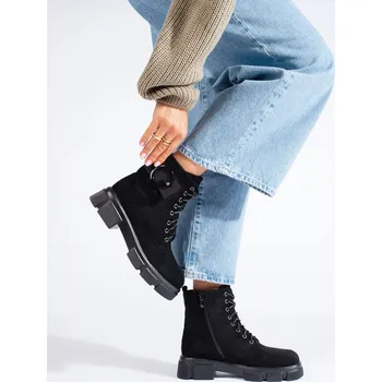 Dámské polobotky Goodin Luxusní dámské černé workery na plochém podpatku 39