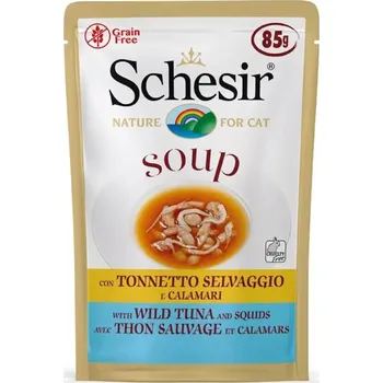 Chovatelství Schesir Cat kapsa Adult Soup tuňák/oliheň 85g