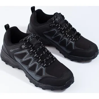 Pánská treková obuv DK Výborné černé trekingové boty pánské bez podpatku 43