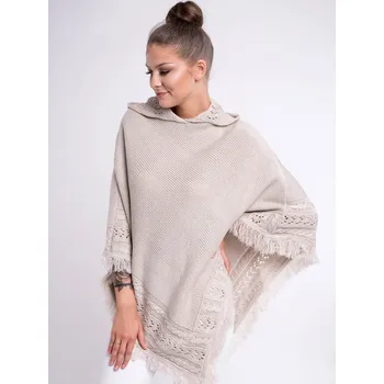 Dámské pončo Dámské pončo s kapucí HARLEY béžové