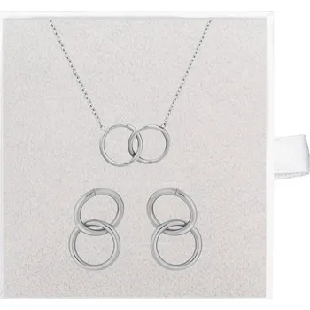 Souprava šperků franco bene Kroužkový set náušnice a náhrdelník - stříbrný | 2240