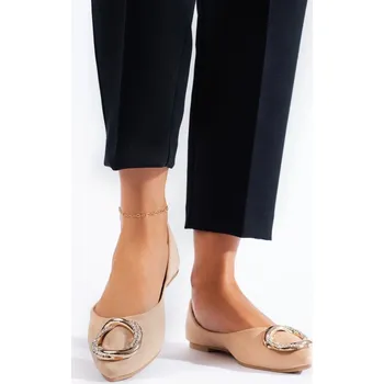 Dámské baleríny Goodin Luxusní dámské béžové baleríny bez podpatku 37