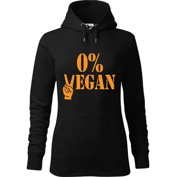 Dámská mikina DOBRÝ TRIKO Dámská mikina s potiskem 0% vegan Velikost dámské mikiny: XL, Barva: Černá