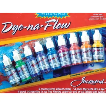 Speciální výtvarná barva Sada barev na hedvábí Jacquard Dye Na Flow Exciter Pack 9 barev (Sada barev na hedvábí Jacquard Dye Na Flow Exciter Pack 9 barev)