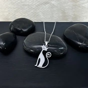Náhrdelník Atelier Fantazie - Náhrdelník z oceli LXXX - Kočka - 44080