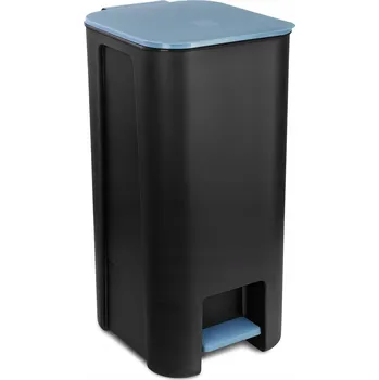 Odpadkový koš Odpadkový koš s pedálem pro třídění odpadu, modré víko, 40 l
