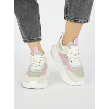 Dámské tenisky Komfortní dámské tenisky zelené na platformě 36