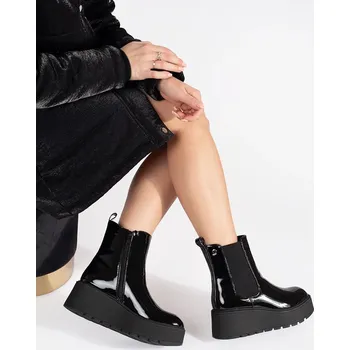 Dámské polobotky Seastar Klasické kotníkové boty černé dámské na klínku 40