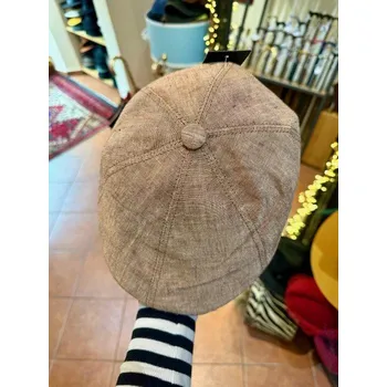 Čepice Bekovka Gatsby lněná na léto hnědá Personality - M (56-57 cm)