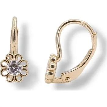 Náušnice Leru Dívčí zlaté náušnice pomněnky bílá