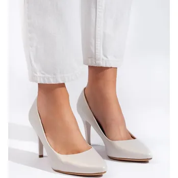 Dámské lodičky Sergio Leone Jedinečné lodičky dámské bílé na širokém podpatku 40