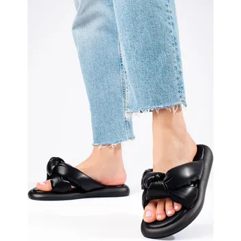 Dámské žabky Originální dámské nazouváky černé bez podpatku 37